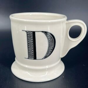 Anthropologie Initial D Mug Monogram "D" Shaving Mug Coffee Tea Mug 14oz